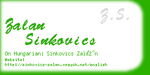 zalan sinkovics business card